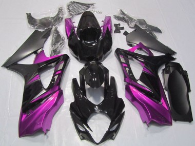 Beste Suzuki GSXR 1000 Motorrad Verkleidung 2007-2008 - Glanzendes Schwarz Rosa