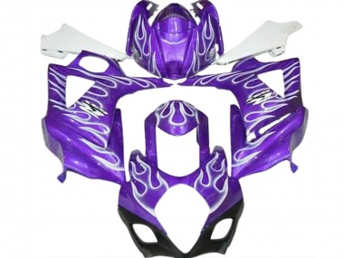 Beste Suzuki GSXR 1000 Motorrad Verkleidung 2007-2008 - Lila Weiss Flamme