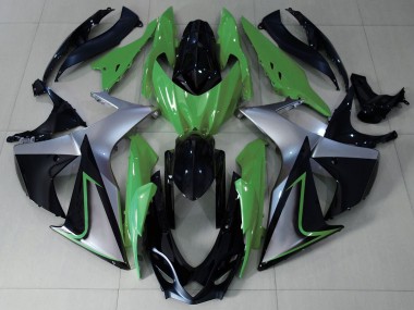 Beste Suzuki GSXR 1000 Motorrad Verkleidung 2009-2016 - Grun Silber Schwarz
