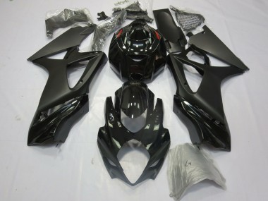 Beste Suzuki GSXR 1000 Motorrad Verkleidung 2007-2008 - Glanzendes Schwarz Matt Schwarz
