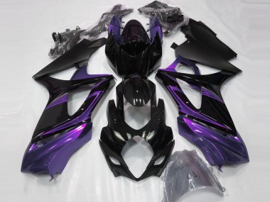 Beste Suzuki GSXR 1000 Motorrad Verkleidung 2007-2008 - Glanzendes Schwarz Lila