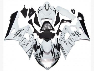 Beste Suzuki GSXR 1000 Motorrad Verkleidung 2005-2006 - Weiss Schwarz Corona OEM Stil