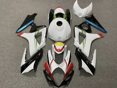 Beste Suzuki GSXR 1000 Motorrad Verkleidung 2007-2008 - Weiss Rot Gelb Blau Schwarz Rennen