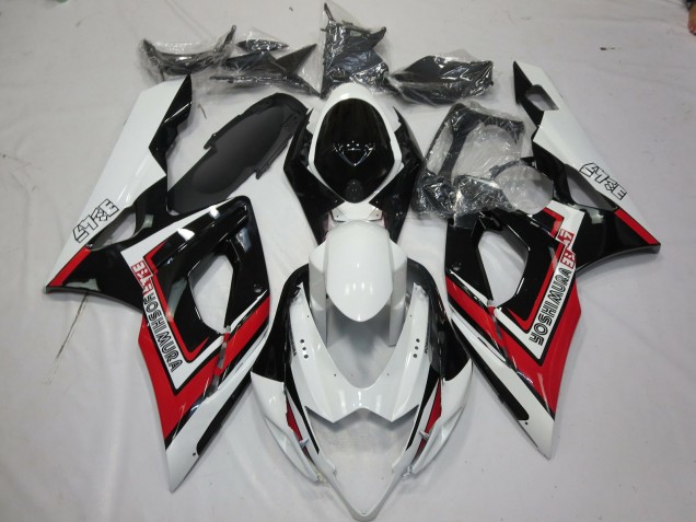 Beste Suzuki GSXR 1000 Motorrad Verkleidung 2005-2006 - Weiss Rot Schwarz Yoshimura