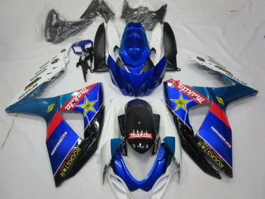 Beste Suzuki GSXR 1000 Motorrad Verkleidung 2009-2016 - Blau Rot Schwarz Weiss RockStar