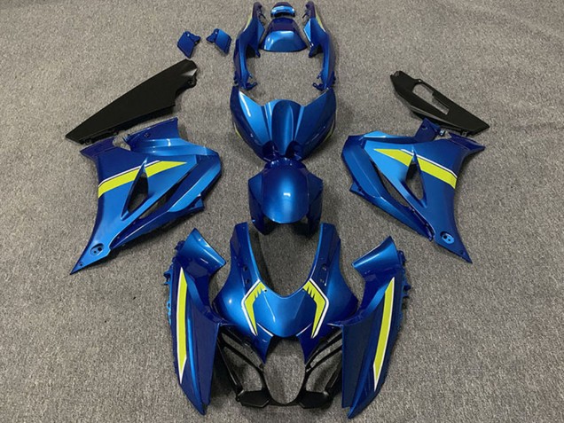 Beste Suzuki GSXR 1000 Motorrad Verkleidung 2017-2024 - Blau Gelb Stil