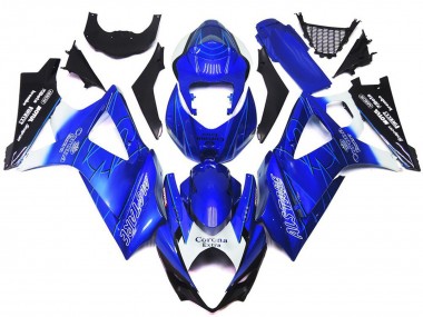 Beste Suzuki GSXR 1000 Motorrad Verkleidung 2007-2008 - Blau Weiss Schwarz Corona