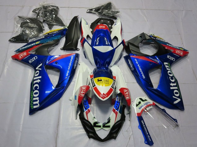 Beste Suzuki GSXR 1000 Motorrad Verkleidung 2009-2016 - Weiss Blau Gelb Rot Voltcom 22