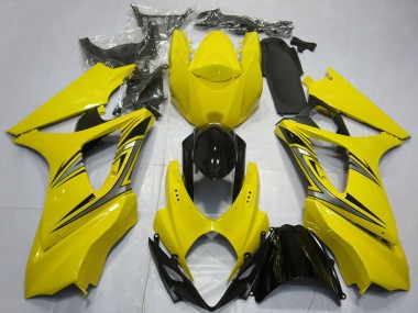 Beste Suzuki GSXR 1000 Motorrad Verkleidung 2007-2008 - Gelb Glanzendes Schwarz OEM Stil