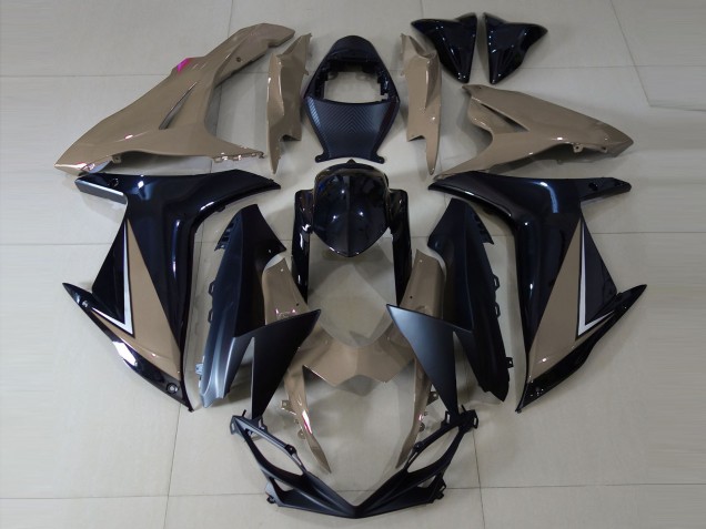 Beste Suzuki GSXR 600 / GSXR 750 Motorrad Verkleidung 2011-2024 - Grau Glanzendes Schwarz Matt Schwarz