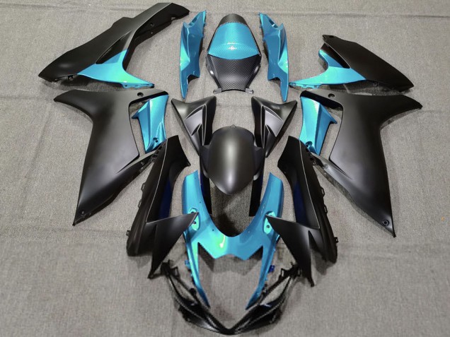 Beste Suzuki GSXR 600 / GSXR 750 Motorrad Verkleidung 2011-2024 - Hellblau Matt Schwarz
