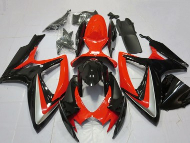 Beste Suzuki GSXR 600 / GSXR 750 Motorrad Verkleidung 2006-2007 - Rot Silber Glanzendes Schwarz