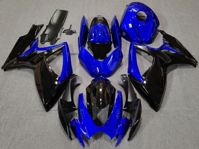 Beste Suzuki GSXR 600 / GSXR 750 Motorrad Verkleidung 2006-2007 - Blau Glanzendes Schwarz