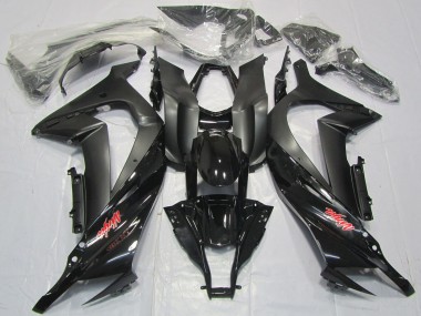 Beste Kawasaki ZX10R Motorrad Verkleidung 2011-2015 - Glanzendes Schwarz Matt Schwarz Rot Aufkleber