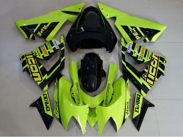 Beste Kawasaki ZX10R Motorrad Verkleidung 2004-2005 - Massgeschneidert Hohe Sichtbarkeit Gelb