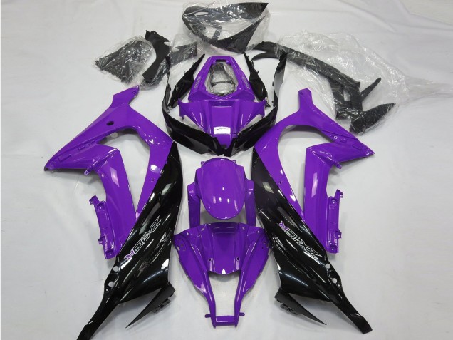 Beste Kawasaki ZX10R Motorrad Verkleidung 2011-2015 - Lila Glanzendes Schwarz