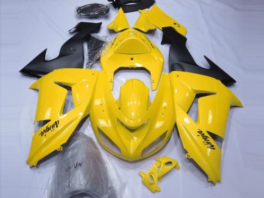 Beste Kawasaki ZX10R Motorrad Verkleidung 2006-2007 - Gelb Schwarz