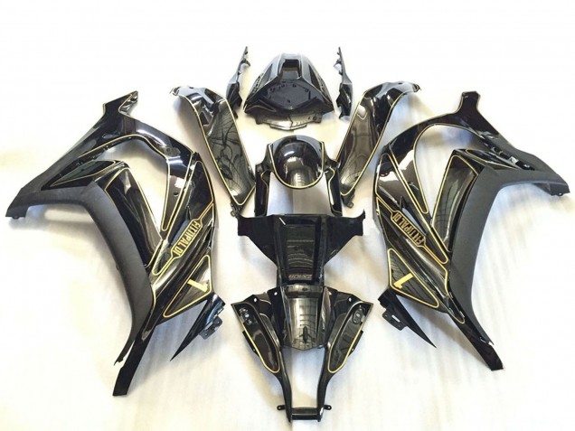 Beste Kawasaki ZX10R Motorrad Verkleidung 2011-2015 - Silber Glanzendes Schwarz Matt Schwarz Gold