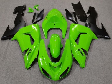 Beste Kawasaki ZX10R Motorrad Verkleidung 2006-2007 - Grun Matt Schwarz