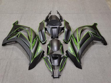 Beste Kawasaki ZX10R Motorrad Verkleidung 2011-2015 - Matt Schwarz Grun Linie