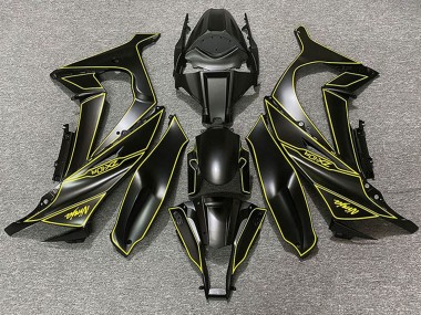 Beste Kawasaki ZX10R Motorrad Verkleidung 2011-2015 - Matt Schwarz Gelb Linie