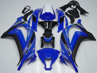 Beste Kawasaki ZX10R Motorrad Verkleidung 2011-2015 - Weiss Blau Glanzendes Schwarz OEM Stil