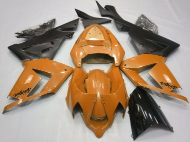 Beste Kawasaki ZX10R Motorrad Verkleidung 2004-2005 - Perl Orange Schwarz