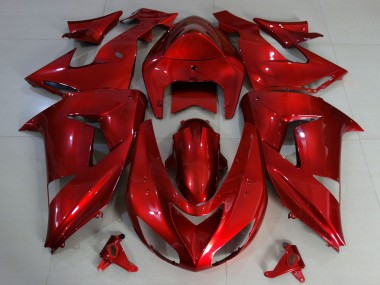 Beste Kawasaki ZX10R Motorrad Verkleidung 2006-2007 - Dunkel Rot