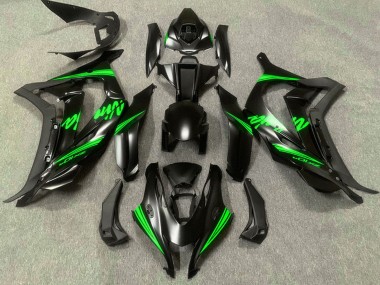 Beste Kawasaki ZX10R Motorrad Verkleidung 2016-2020 - Matt Schwarz Grun Ninja