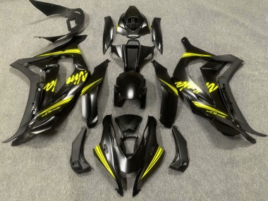 Beste Kawasaki ZX10R Motorrad Verkleidung 2016-2020 - Matt Schwarz Gelb Ninja
