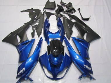 Beste Kawasaki ZX6R Motorrad Verkleidung 2009-2012 - Blau Glanzendes Schwarz Matt Schwarz Weiss Ninja