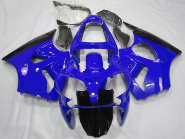 Beste Kawasaki ZX6R Motorrad Verkleidung 2000-2002 - Blau Glanzendes Schwarz