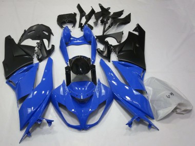 Beste Kawasaki ZX6R Motorrad Verkleidung 2009-2012 - Blau Glanzendes Schwarz Matt Schwarz