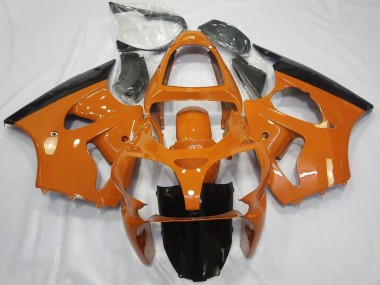 Beste Kawasaki ZX6R Motorrad Verkleidung 2000-2002 - Orange Glanzendes Schwarz