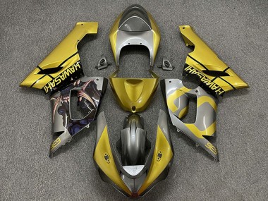 Beste Kawasaki ZX6R Motorrad Verkleidung 2005-2006 - Gold Silber