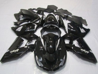 Beste Kawasaki ZX14R Motorrad Verkleidung 2006-2011 - Glanzendes Schwarz Weiss Ninja
