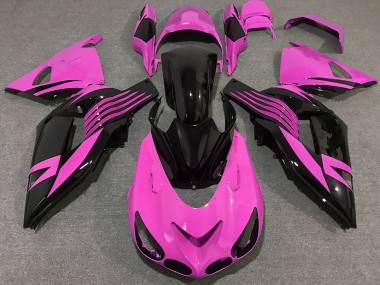Beste Kawasaki ZX14R Motorrad Verkleidung 2006-2011 - Rosa Glanzendes Schwarz