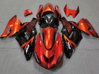 Beste Kawasaki ZX14R Motorrad Verkleidung 2006-2011 - Rot Glanzendes Schwarz