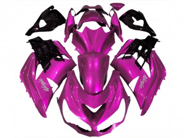 Beste Kawasaki ZX14R ZZR1400 Motorrad Verkleidung 2012-2024 - Rosa Schwarz