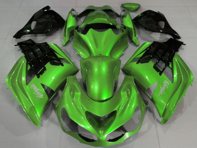 Beste Kawasaki ZX14R ZZR1400 Motorrad Verkleidung 2012-2024 - Flussiges Grun Schwarz