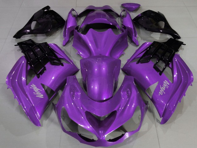 Beste Kawasaki ZX14R ZZR1400 Motorrad Verkleidung 2012-2024 - Lila Schwarz
