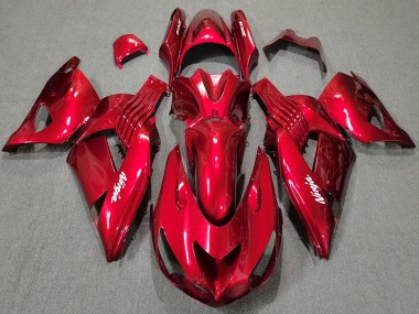 Beste Kawasaki ZX14R Motorrad Verkleidung 2006-2011 - Rot Weiss Ninja