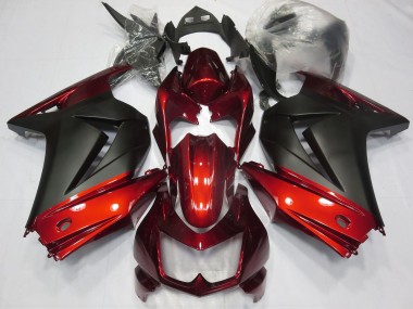 Beste Kawasaki Ninja 250 Motorrad Verkleidung 2008-2012 - Rot Matt Schwarz