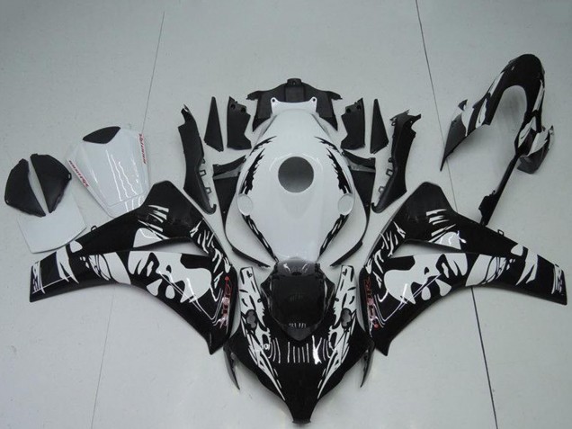 Beste Honda CBR1000RR Abs Verkleidungen 2008-2011 - Weiss Glanzendes Schwarz