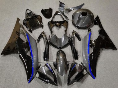 Beste Yamaha R6 Motorrad Verkleidung 2008-2016 - Glanzendes Schwarz Carbonfaser Stil Blau