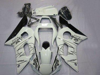 Beste Yamaha R6 Motorrad Verkleidung 1998-2002 - Weiss Schwarz Corona Motul