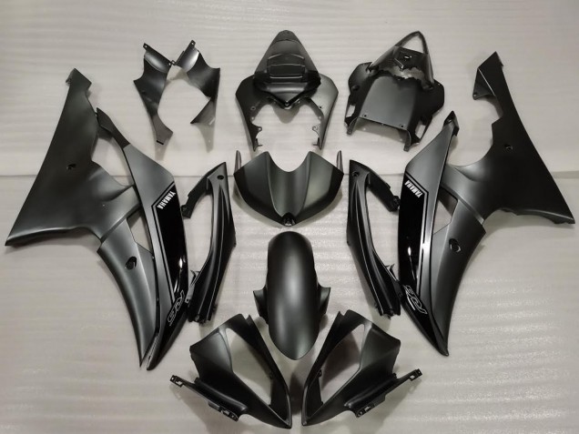 Beste Yamaha R6 Motorrad Verkleidung 2008-2016 - Glanzendes Schwarz Matt Schwarz