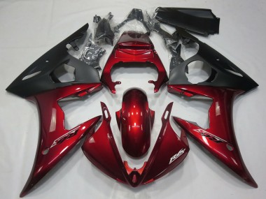 Beste Yamaha R6 Motorrad Verkleidung 2005 - Dunkel Rot Matt Schwarz