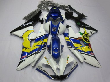 Beste Yamaha R6 Motorrad Verkleidung 2008-2016 - Weiss Blau Schwarz Gelb