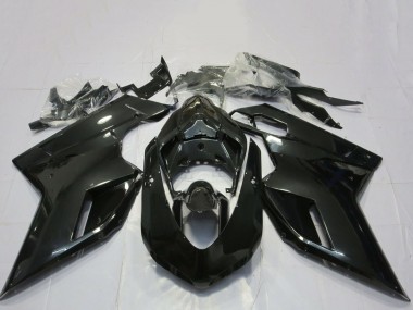 Beste Ducati 848 1098 1198 Motorrad Verkleidung 2007-2014 - Glanzendes Schwarz
